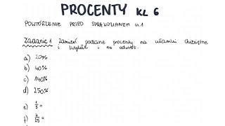 Procenty  klasa 6  GWO  Matematyka z plusem  sprawdzian  pdf w opisie [upl. by Ssyla347]