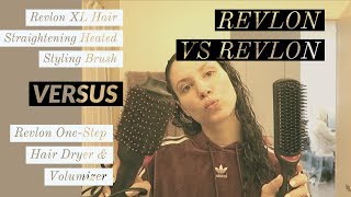 Revlon OneStep Hair Dryer amp Volumizer VS Revlon XL Straightening Heated Styling Brush [upl. by Kathleen527]