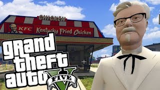 KFC MOD w COLONEL SANDERS GTA 5 PC Mods Gameplay [upl. by Akiehs]