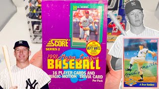 RIPPING 1991 Score Baseball Hunting for MICKEY MANTLE AUTOGRAPH [upl. by Tamarah]