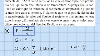 Un técnico mide el calor específico de un líquido desconocido sumergiendo en él una SOLUCIONADO [upl. by Mlawsky866]