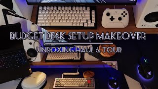 Desk Setup Makeover  Clean and minimal desk setup for gaming and college  Quick Unboxing and Tour [upl. by Lila]