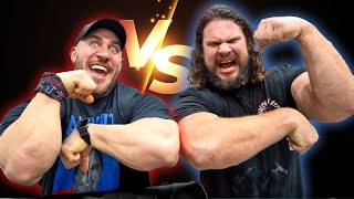 FOREARM BATTLE Pro Bodybuilder vs Pro Strongman [upl. by Libbna656]