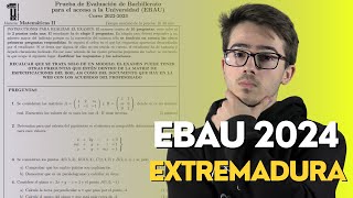 📕Selectividad EBAU MODELO ▶ EXTREMADURA 2024 ▶ Matemáticas II CIENCIAS [upl. by Nothsa319]