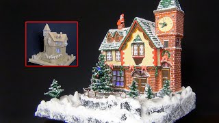 DIY Christmas House with cardboard and Lipka  How to make a Christmas house  Christmas village [upl. by Tresa]