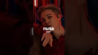 BTS JIMIN  FILTER Lyrics  Jimin Filter performance Jimin Filter Ytshorts shorts [upl. by Lauritz688]