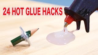 24 GLUE GUN HACKS [upl. by Sirtimid]