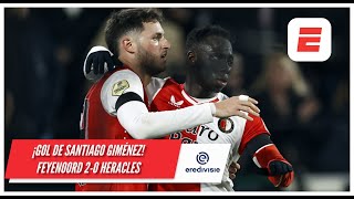 SANTIAGO GIMÉNEZ anota el 20 para FEYENOORD ante HERACLES y pelea por título de goleo  Eredivisie [upl. by Rocray]