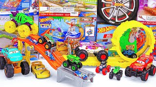 Hot Wheels Collection Unboxing Review ASMR  Hot Wheels Monster Trucks Power Smashers Track Set [upl. by Ecirtaemed465]