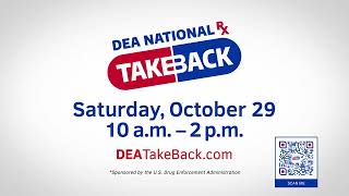 DEATakeBack​ National Prescription Drug Take Back Campaign October 29 2022 6 sec CC [upl. by Ahsuatan]