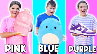 PURPLE VS PINK VS BLUE SHOPPING CHALLENGE  JKREW [upl. by Michal]