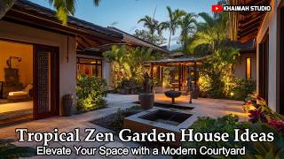 Tropical Zen Garden House Ideas Elevate Your Space with a Modern Courtyard [upl. by Duj72]