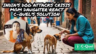 Stray Dog Attacks in India🐕Mom Daughter React😳CQuels Solution cquel [upl. by Adalai]