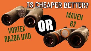 Binocular Comparison Vortex Razor UHD 10x42 vs Maven B2 11x45 [upl. by Gnus]