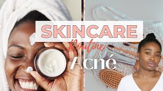 Ma SKINCARE ROUTINE du matin Contre l ACNÉ l HYPERPIGMENTATION et ANTIÂGE [upl. by Jerrilee]