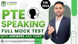 PTE Speaking Full Mock Test with Answers  February 2024  LA Language academy PTE NAATI IELTS [upl. by Annibo]