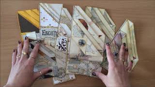 Fold 4 Pockets from ONE Sheet of Paper  DIY Ephemera for Junk Journals PART 12 [upl. by Airehs]