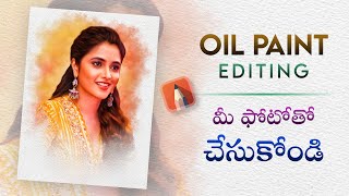 Oil paint photo editing  How to make oil paint editing in mobile  Photo editing telugu [upl. by Demetri]