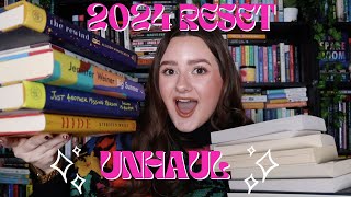 50 BOOK UNHAUL  starting 2024 off fresh by unhauling mediocre books [upl. by Eecyac540]