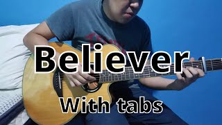 Imagine Dragons Believer  Fingerstyle Guitar Cover WITH TABS [upl. by Eisned]