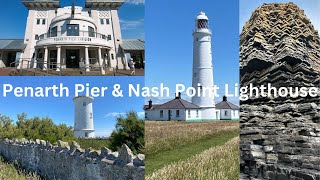 Penarth Pier Nash Point Lighthouse West Wales Glamorgan [upl. by Nallad535]