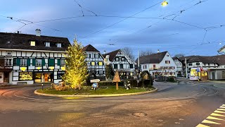 Biking from Schönenbuch to Allschwil  Switzerland Winter 4K  20240101 [upl. by Enovaj]