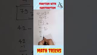 Fraction with substraction Math trick aszone2024 shorts shortsvideo youtubeshorts youtube [upl. by Gilly]