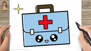 How to Draw a Cute First Aid Kit Easy for Kids and Toddlers [upl. by Zoe]