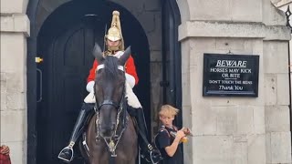 Mouthy Disrespectful brat gets the kings guard boot horseguardsparade [upl. by Howlyn]