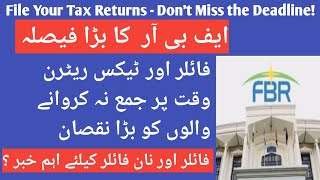 E filing of Tax Returns 20232024 FBR news for filers and non filersFBR [upl. by Broadbent825]