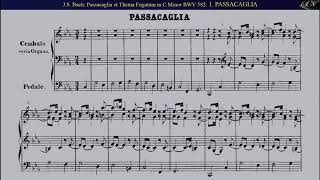 JSBach Passacaglia et Thema Fugatum in C Minor for Organ BWV 582 Piano transcription [upl. by Annayar47]