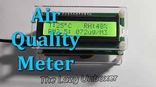 Air Quality Meter PM25 particle detector testing GP2Y1010AU and humiditytemp Aosong DHT12 [upl. by Suu534]