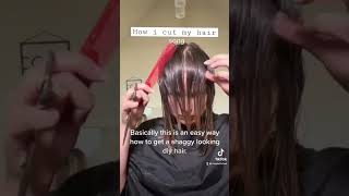 How to cut hair at home DIY modern shag Medium length haircut [upl. by Aalst]