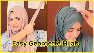 Georgette Hijab Tutorial 2022  Easy Hijab With Full Coverage  Dietitian Aqsa [upl. by Pani515]