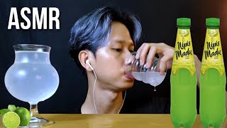 ASMR DRINKING SOUNDS 🔴 Lime flavored soda NO TALKING [upl. by Noryt]