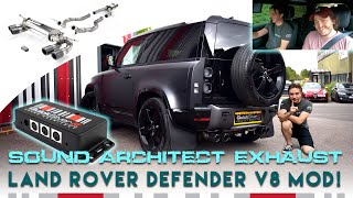 Land Rover Defender V8 with QuickSilver Sound Architect™ Exhaust Upgrade [upl. by Oinotnanauj]