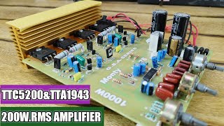 TTC 5200 TTA 1943 HiFi Stereo Amplifier Board 200w Full Wiring With Monty BT Jhankar [upl. by Aileve100]