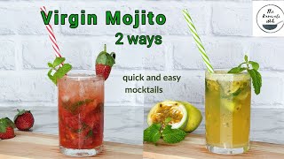 VIRGIN MOJITO RECIPE 2 WAYS no alcohol VIRGIN STRAWBERRY MOJITO  VIRGIN PASSIONFRUIT MOJITO [upl. by Pantheas]