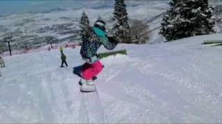 Zahra Kell Snowboarding  Park City Utah  7 Years Old on 120 Burton Feelgood Smalls [upl. by Weisbart573]