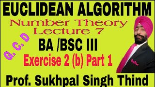 EUCLIDEAN ALGORITHM In Number Theory How to find G C DNumber Theory chapter 2ndExercise2b [upl. by Namlak519]