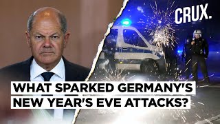 Berlin New Year Eve Violence  Arsonists Attack Police Fire Crew Amid Rise In Extremism In Germany [upl. by Nuahsal]