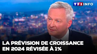 Croissance  la prévision pour 2024 révisée à 1 annonce Bruno Le Maire [upl. by Staford]