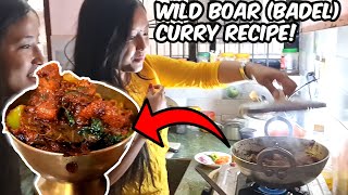 Spicy Badel Curry Recipe  Cooking Wild Boar Curry  How to cook wild boar meat feat Kushma Vlogs [upl. by Buxton]