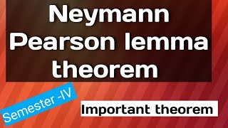 Neymann Pearson lemma theoremunit1semester IVStatisticsKakatiya Universityimportant [upl. by Langston608]