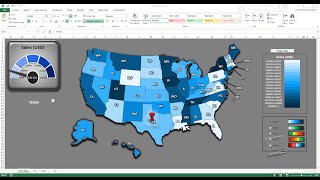 Interactive Sales Maps in Excel  How to Map Sales Data [upl. by Eceinwahs]