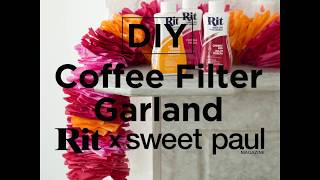 Rit Liquid Dye  DIY Coffee Filter Garland Project [upl. by Dumah544]