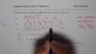 Write Next Three Terms in Number Patterns 6 Examples [upl. by Renado]