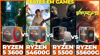 Teste comparativo em jogos AMD Ryzen 5 3600 vs Ryzen 4600g vs Ryzen 5 5500 vs Ryzen 5 5600 [upl. by Arahset106]