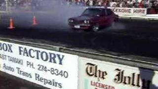 Mazda RX3 sedan burnout summer nats [upl. by Delbert]