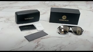 Versace Sunglasses ModelMOD2199 Color12524T Dark HavanaDark GreyGold Mirror Lenses [upl. by Eckhardt778]